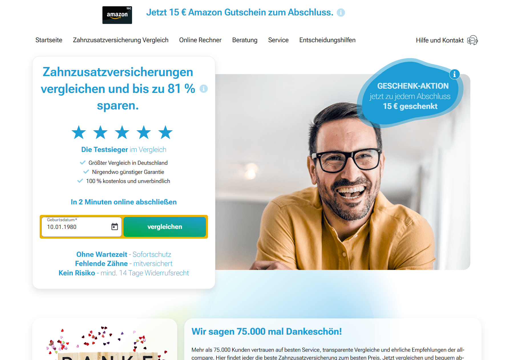 Vergleichsportal für Zahnzusatzversicherung
